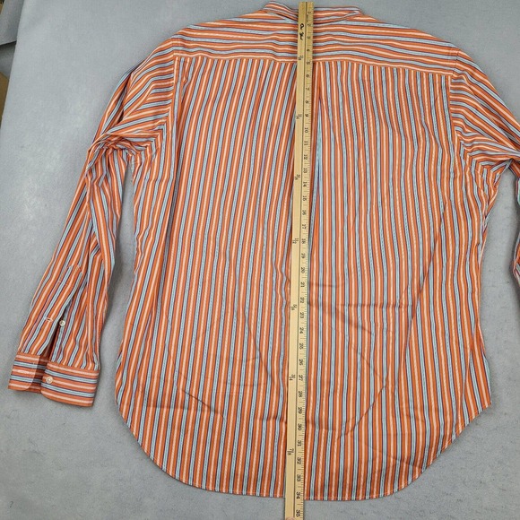 Ralph Lauren Shirt Men's XL Orange‎ Striped Classic Fit Button Down Casual - Picture 10 of 11